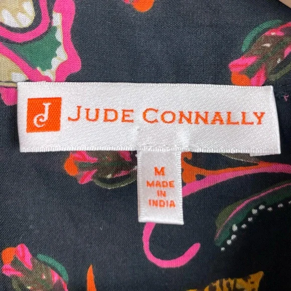 Jude Connally Pru Long Sleeve Cotton Top Size Medium Popover Tunic Jaguar Print - Picture 5 of 6